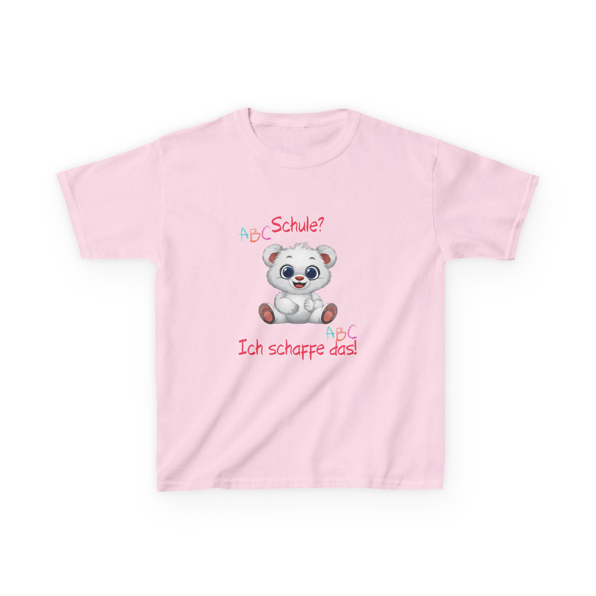 Schule? Ich schaffe das! Kinder T-Shirt | Einschulung Jungen & Mädchen | Süßes Schulstart Shirt mit Bär