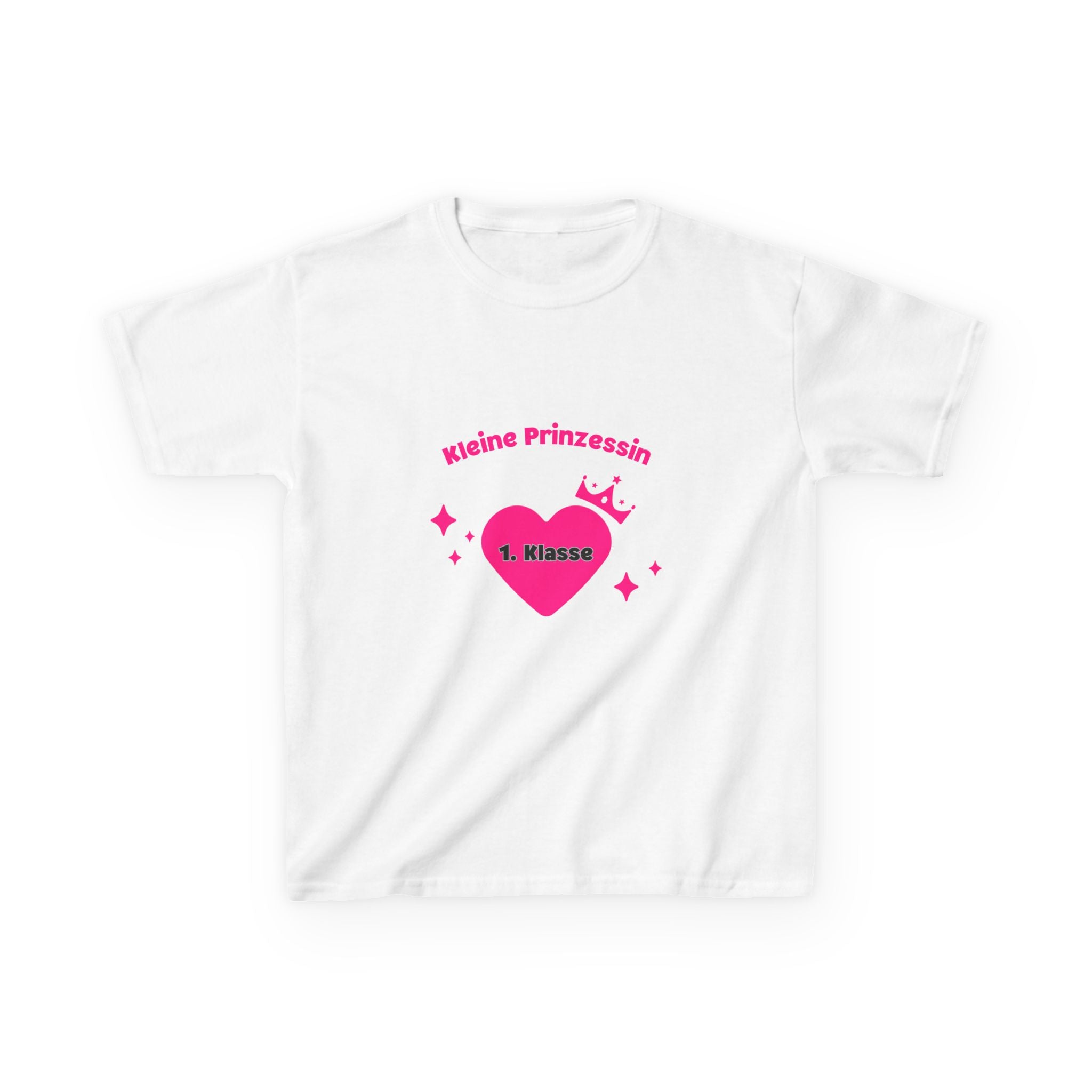 Kleine Prinzessin 1. Klasse Kinder T-Shirt | Einschulung Mädchen | Süßes Schulstart Shirt mit Herz