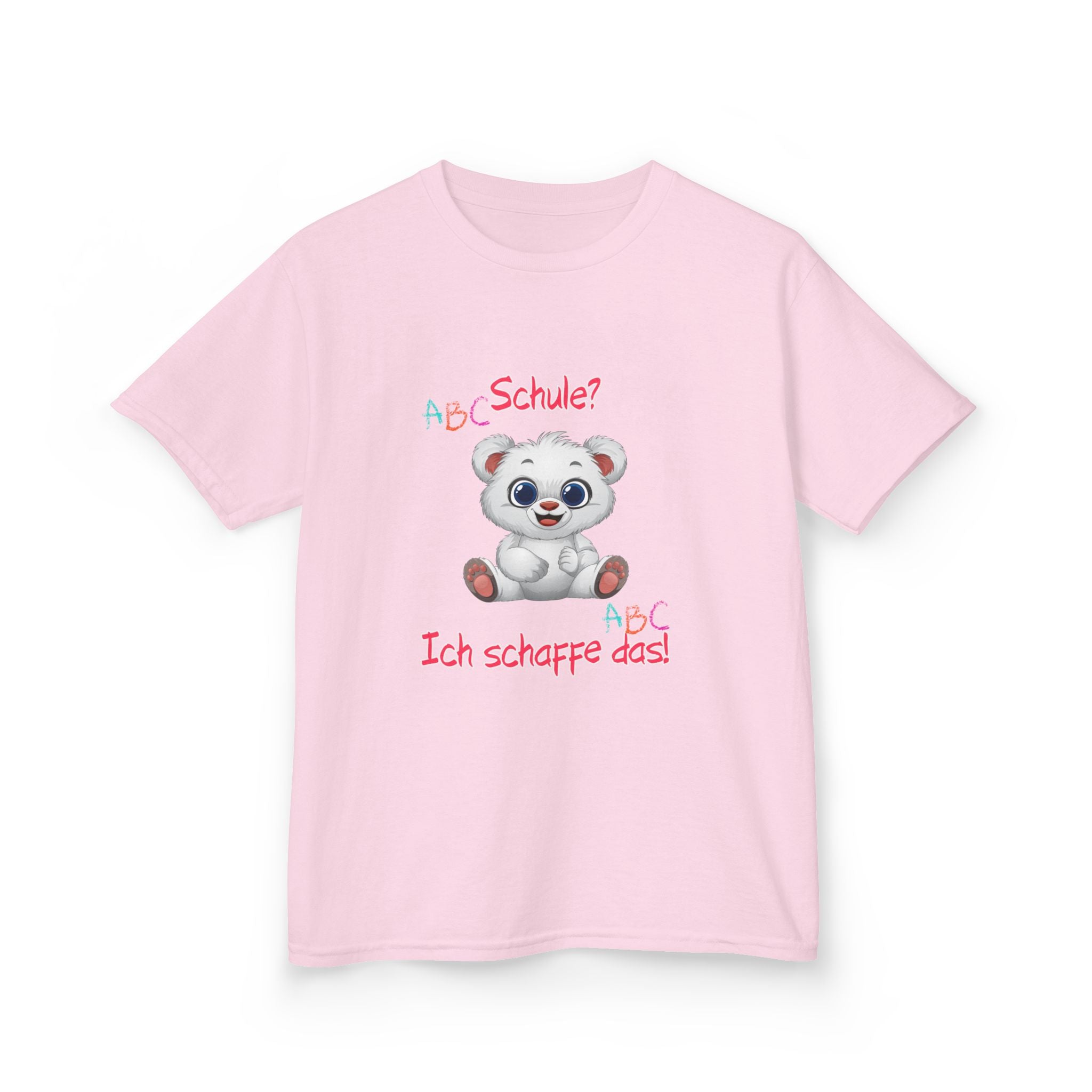 Schule? Ich schaffe das! Kinder T-Shirt | Einschulung Jungen & Mädchen | Süßes Schulstart Shirt mit Bär