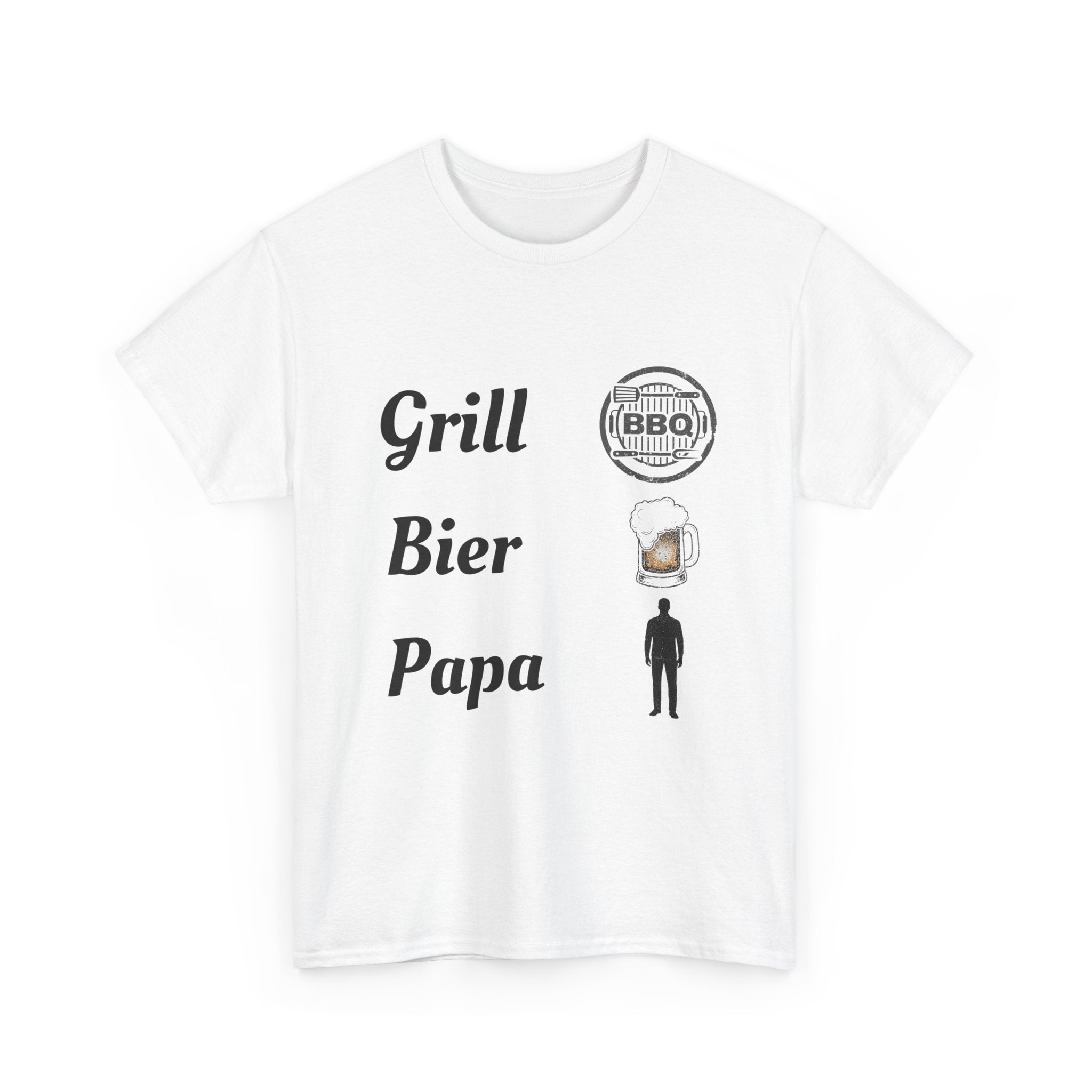 Papa T-Shirt „Grill Bier Papa“ – Lustiges Grillshirt für Väter – BBQ Herren Shirt