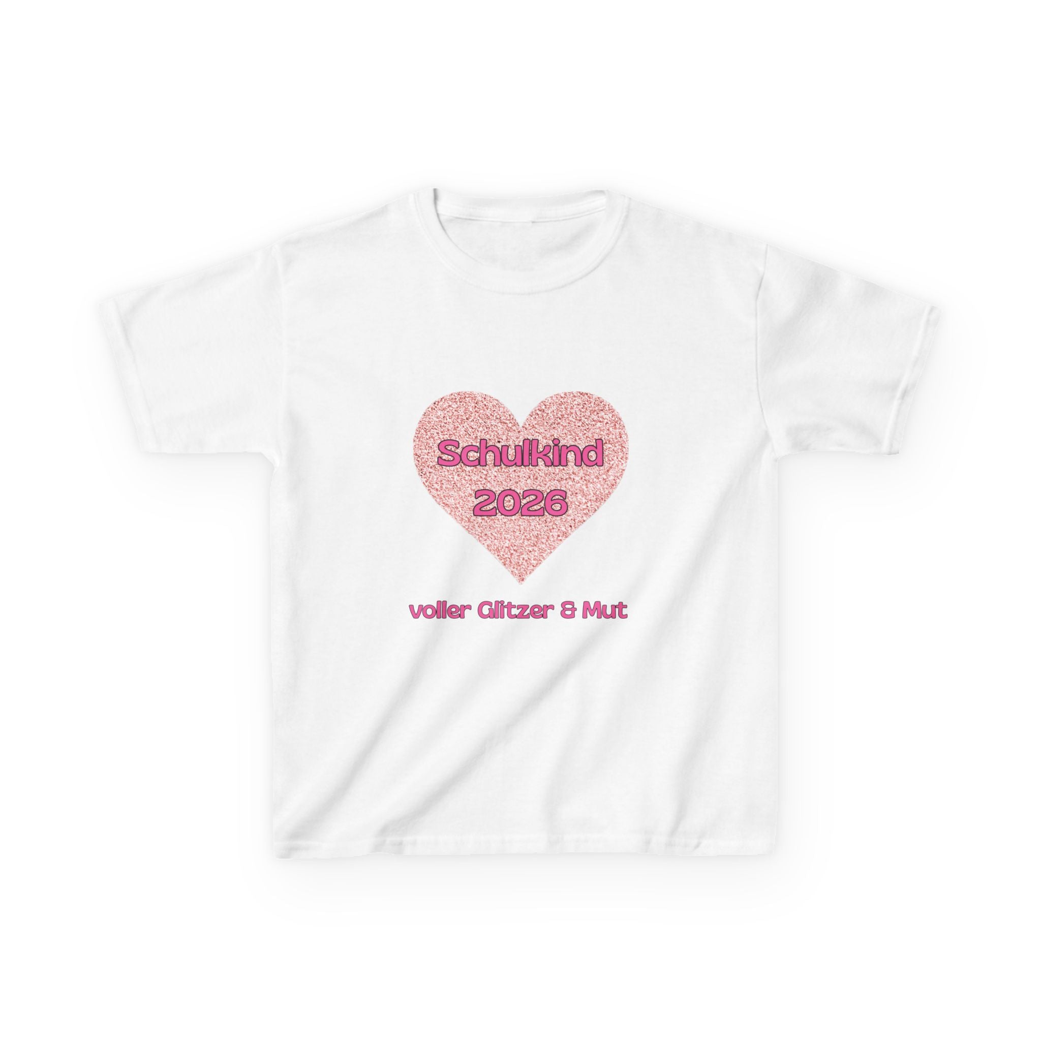 Schulkind 2026 voller Glitzer & Mut Kinder T-Shirt | Einschulung Mädchen | Süßes Schulstart Shirt