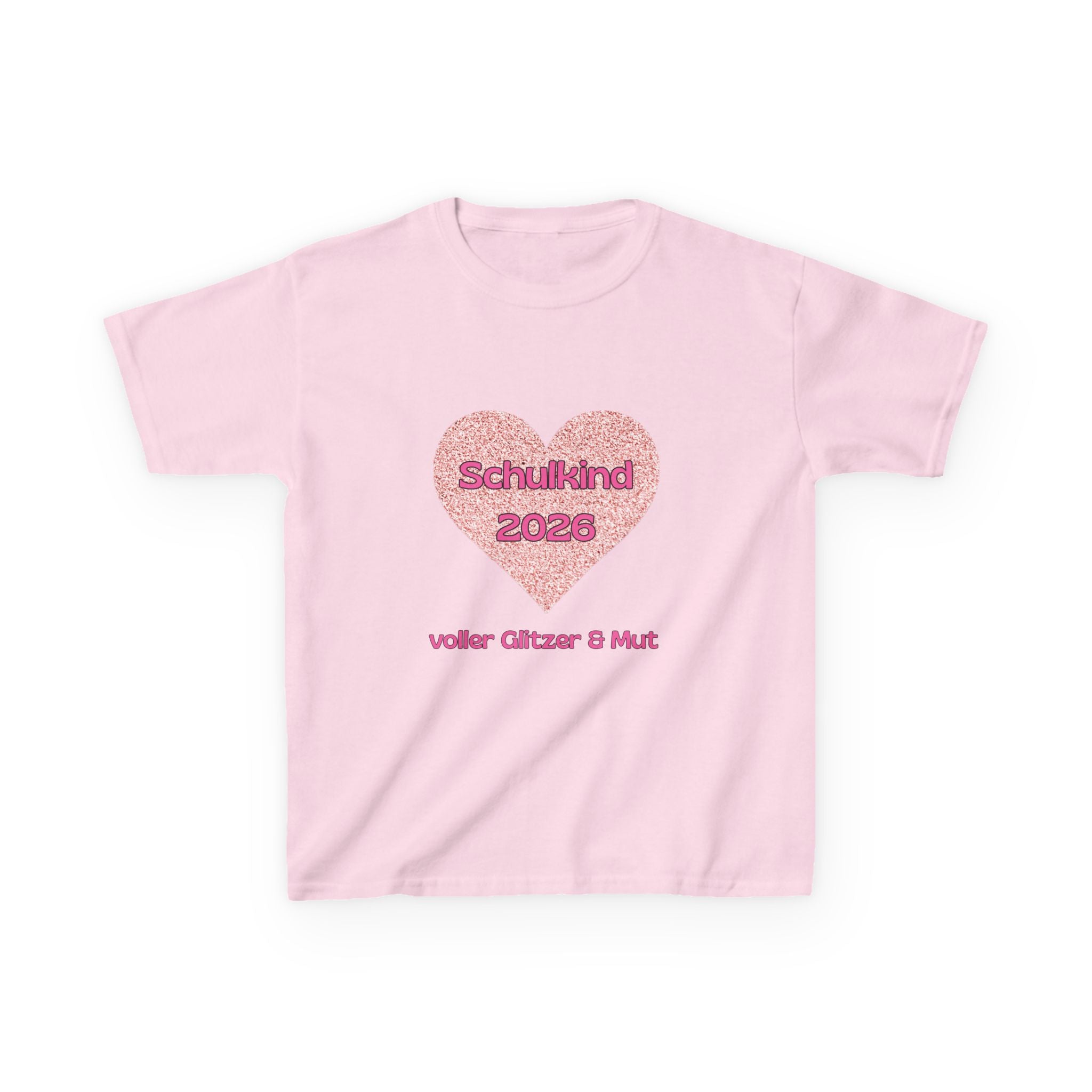Schulkind 2026 voller Glitzer & Mut Kinder T-Shirt | Einschulung Mädchen | Süßes Schulstart Shirt
