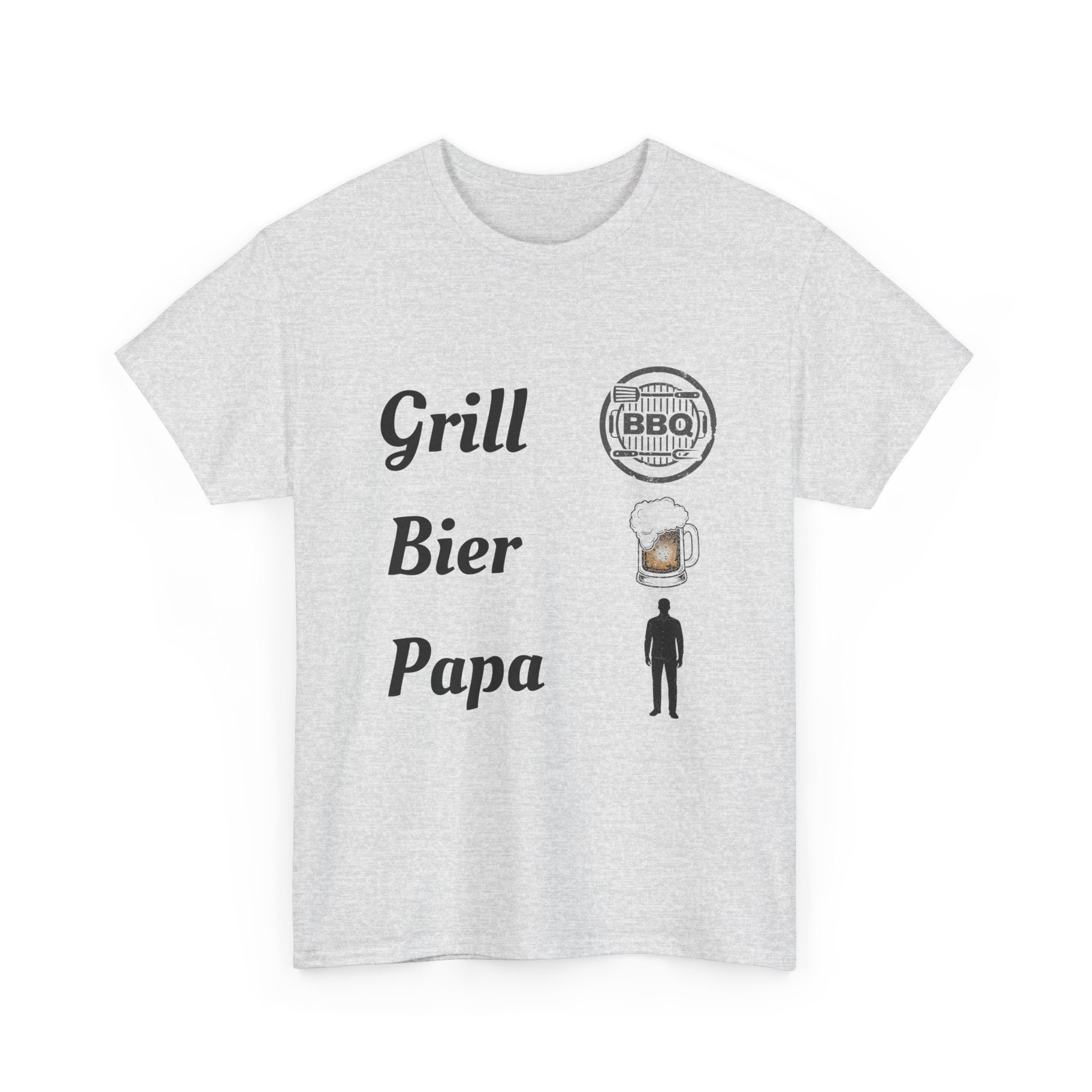 Papa T-Shirt „Grill Bier Papa“ – Lustiges Grillshirt für Väter – BBQ Herren Shirt