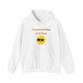 Weißer oder royalblauer Unisex Hoodie mit dem Aufdruck „Sonnenmodus aktiviert“ und fröhlichem Sonnenmotiv für Sommer, Urlaub und gute Laune.