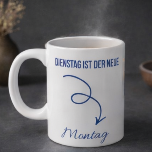 Dienstag ist der neue Montag Tasse – Lustige Kaffee Tasse – Büro Tasse mit Spruch