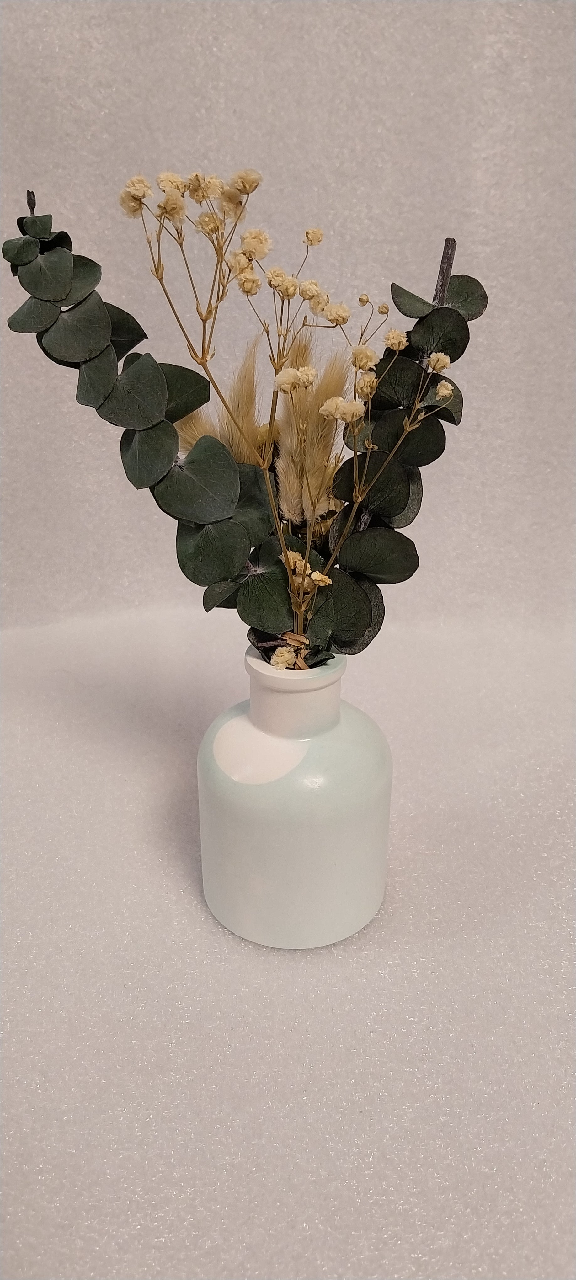 Keramik Vase mint weiß Einzelstück handgefertigt glatte Oberfläche Trockenblumen Vase Wohnaccessoire Deko