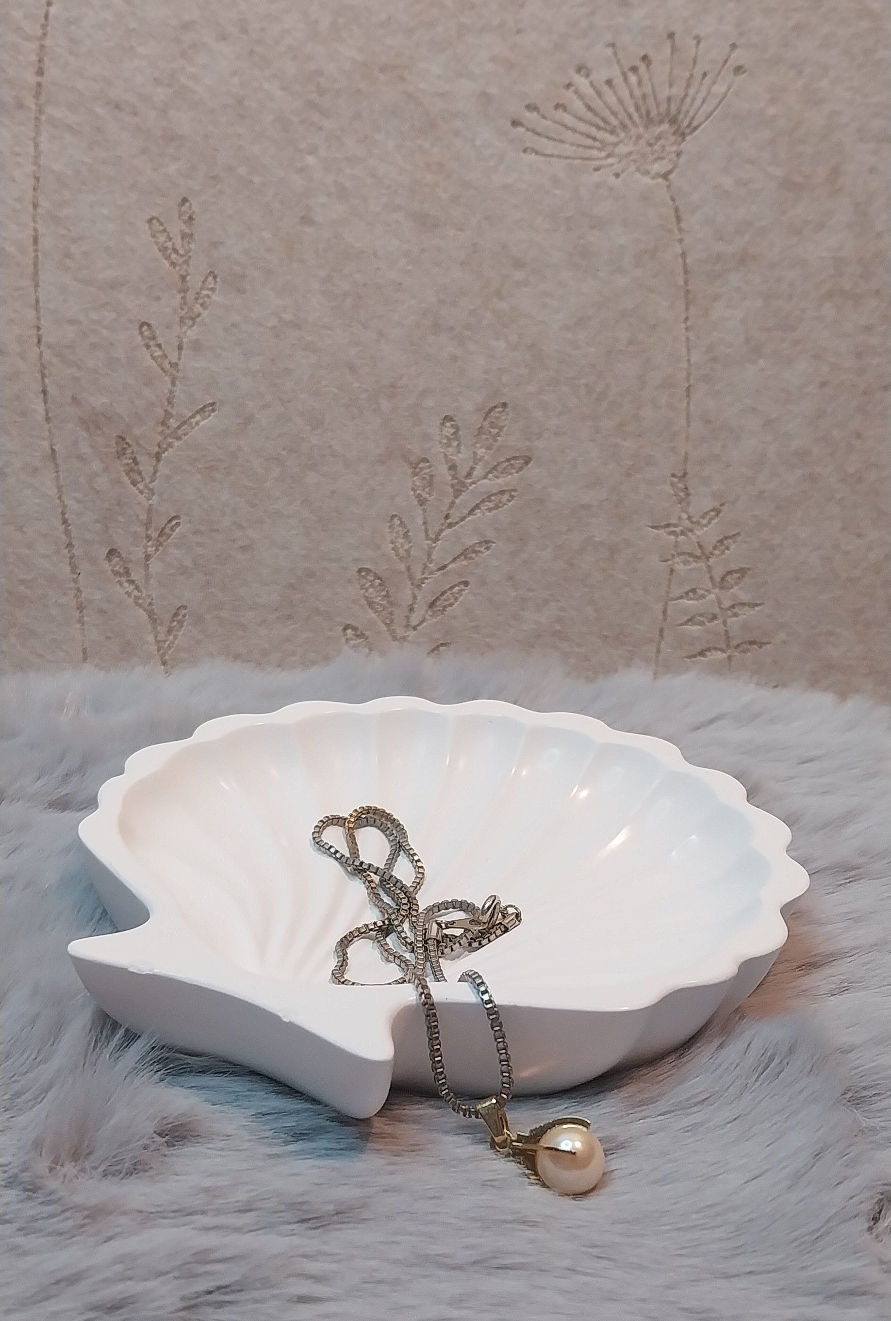 Muschel Schale flach aus Keramik – Dekoschale in Weiß oder Farbwunsch – maritime Deko ca. 10 cm