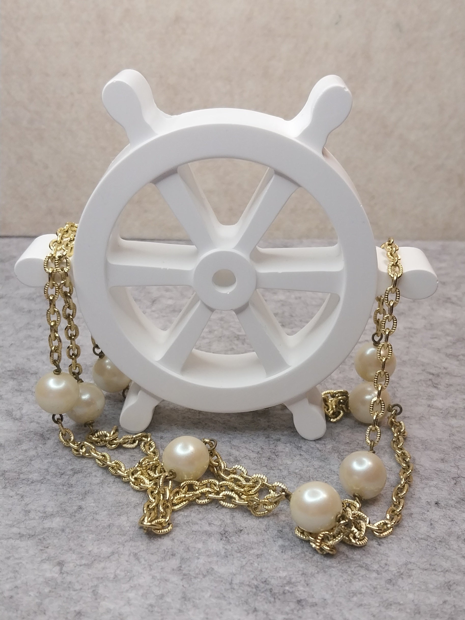 Steuerrad Keramik Deko handgefertigt maritime Dekoration weiß bunt Geschenkidee Küste Badezimmer Wohnzimmer Tischdeko