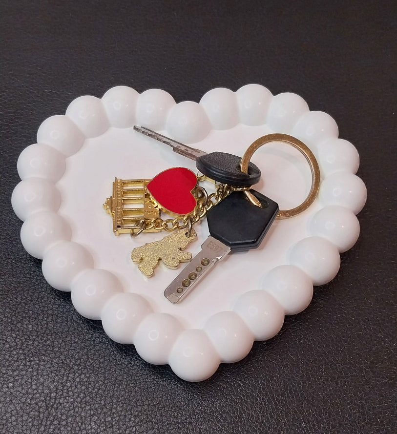 Bubble Herz Tablett – handgegossene Deko in Herzform
