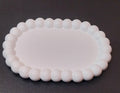 Bubble Tablett Oval Keramik Deko handgefertigt weiß Farbwunsch Dekotablett Wohnaccessoire Schmuckablage Geschenkidee