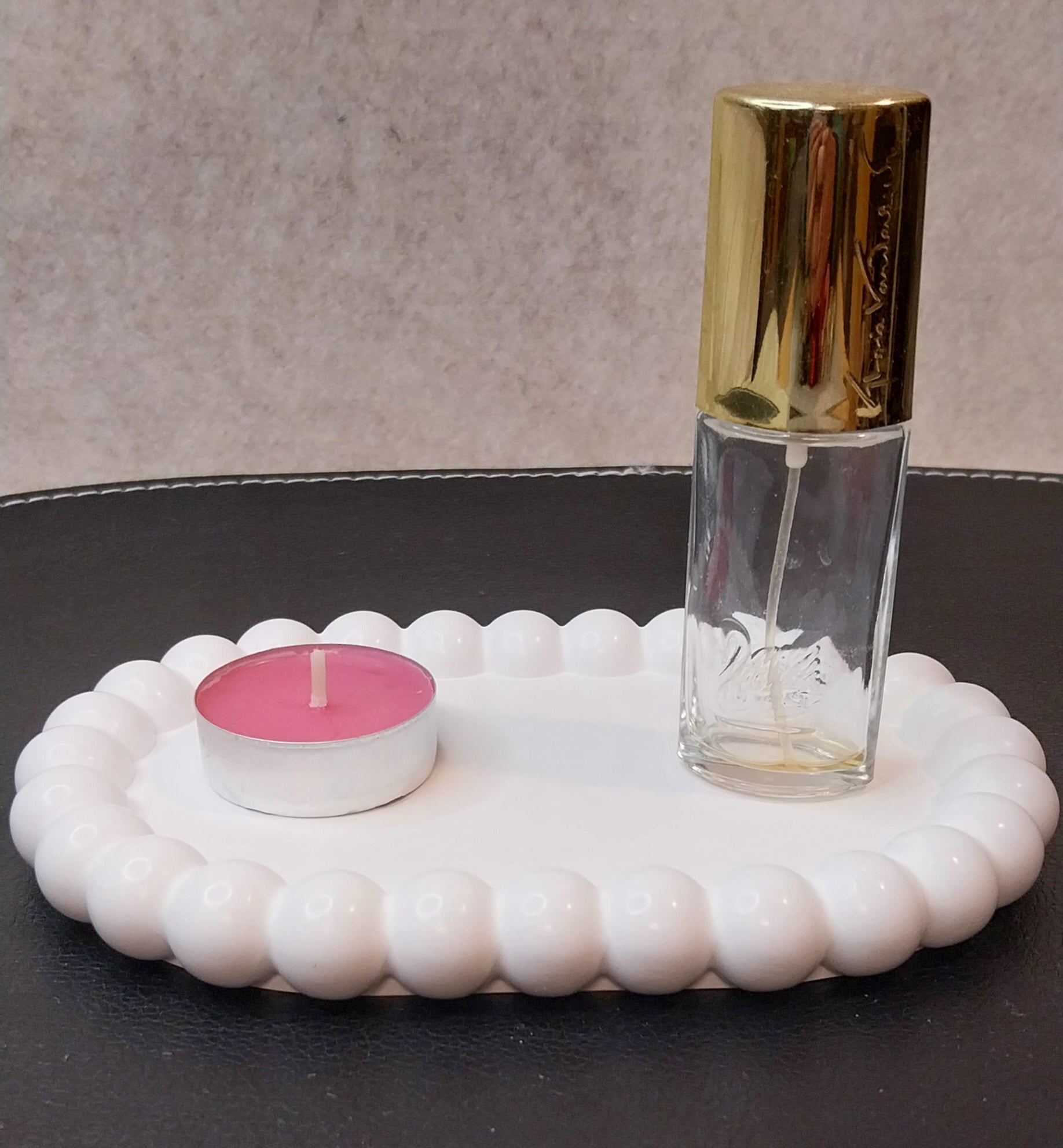 Bubble Tablett Oval Keramik Deko handgefertigt weiß Farbwunsch Dekotablett Wohnaccessoire Schmuckablage Geschenkidee