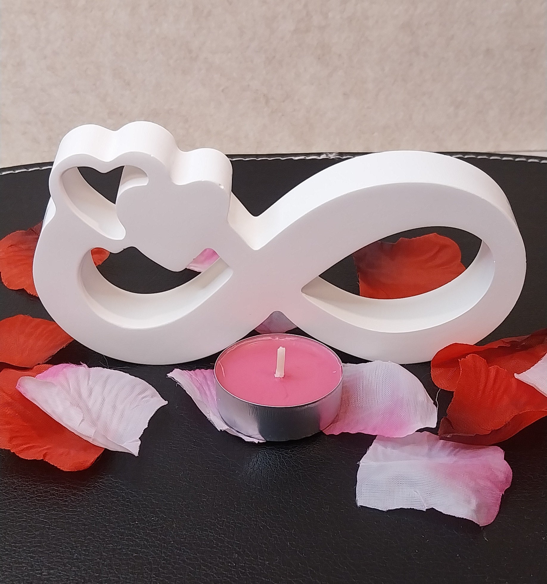 Unendlichkeitszeichen Keramik Deko handgefertigt weiß Farbwunsch Liebe Symbol Wohnaccessoire Geschenkidee
