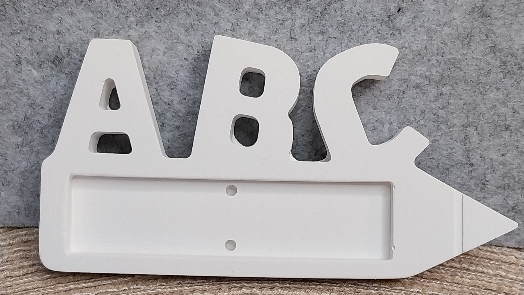 ABC Wunscherfüller | Geldgeschenk Einschulung | Gutscheinhalter Schule | Keramik Deko Weiß & Farbwunsch