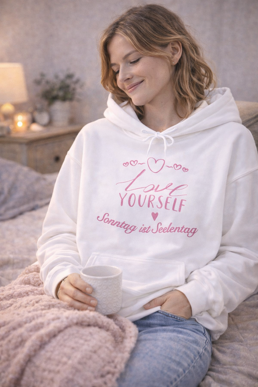 Hoodie „Sonntag ist Seelentag“ – Love Yourself Hoodie | Selbstliebe Hoodie Damen & Herren | Cozy Hoodie für Me-Time & Entspannung | Geschenk für Frauen und Männer