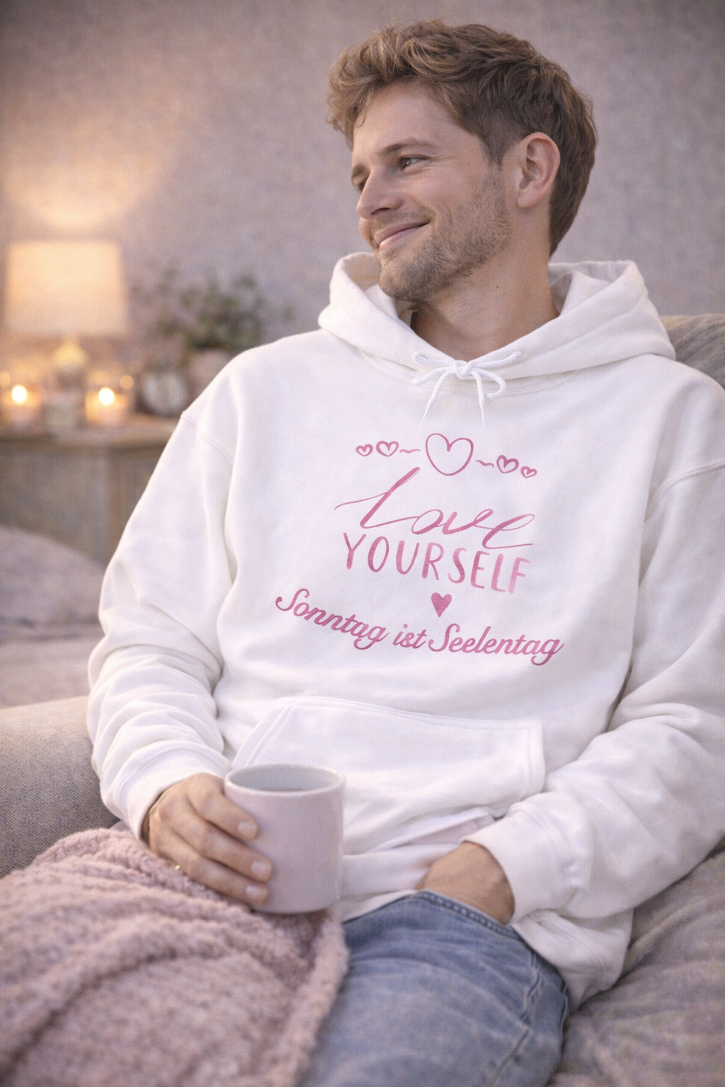 Hoodie „Sonntag ist Seelentag“ – Love Yourself Hoodie | Selbstliebe Hoodie Damen & Herren | Cozy Hoodie für Me-Time & Entspannung | Geschenk für Frauen und Männer