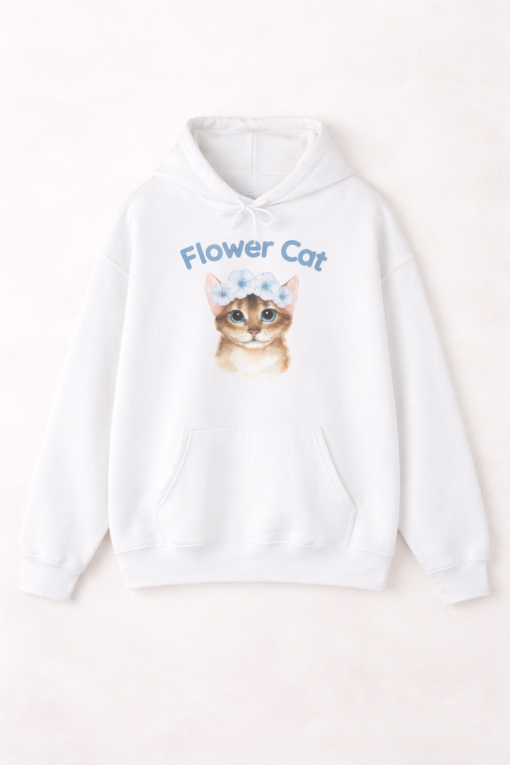 Flower Cat Hoodie – Katzen Hoodie mit Blumenkranz | Süßer Katzenpullover Unisex | Geschenk für Katzenliebhaber | Hoodie Damen & Herren