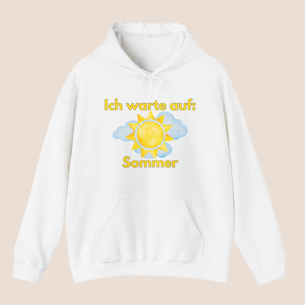 Ich warte auf Sommer Hoodie | Sommer Hoodie Damen & Herren | Urlaub Hoodie | Lustiger Sommer Spruch Hoodie | Unisex Kapuzenpullover