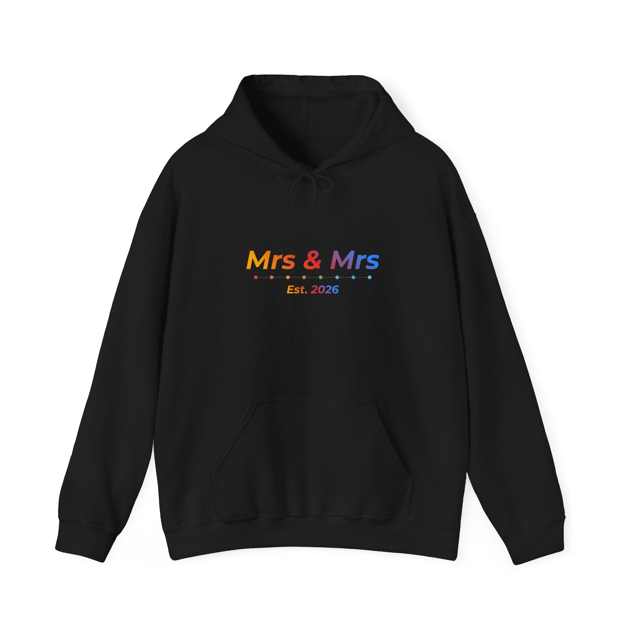 Hoodie „Mrs & Mrs Est. 2026“ – Hochzeit Hoodie für Frauen – Partnerlook – Weiß & Schwarz