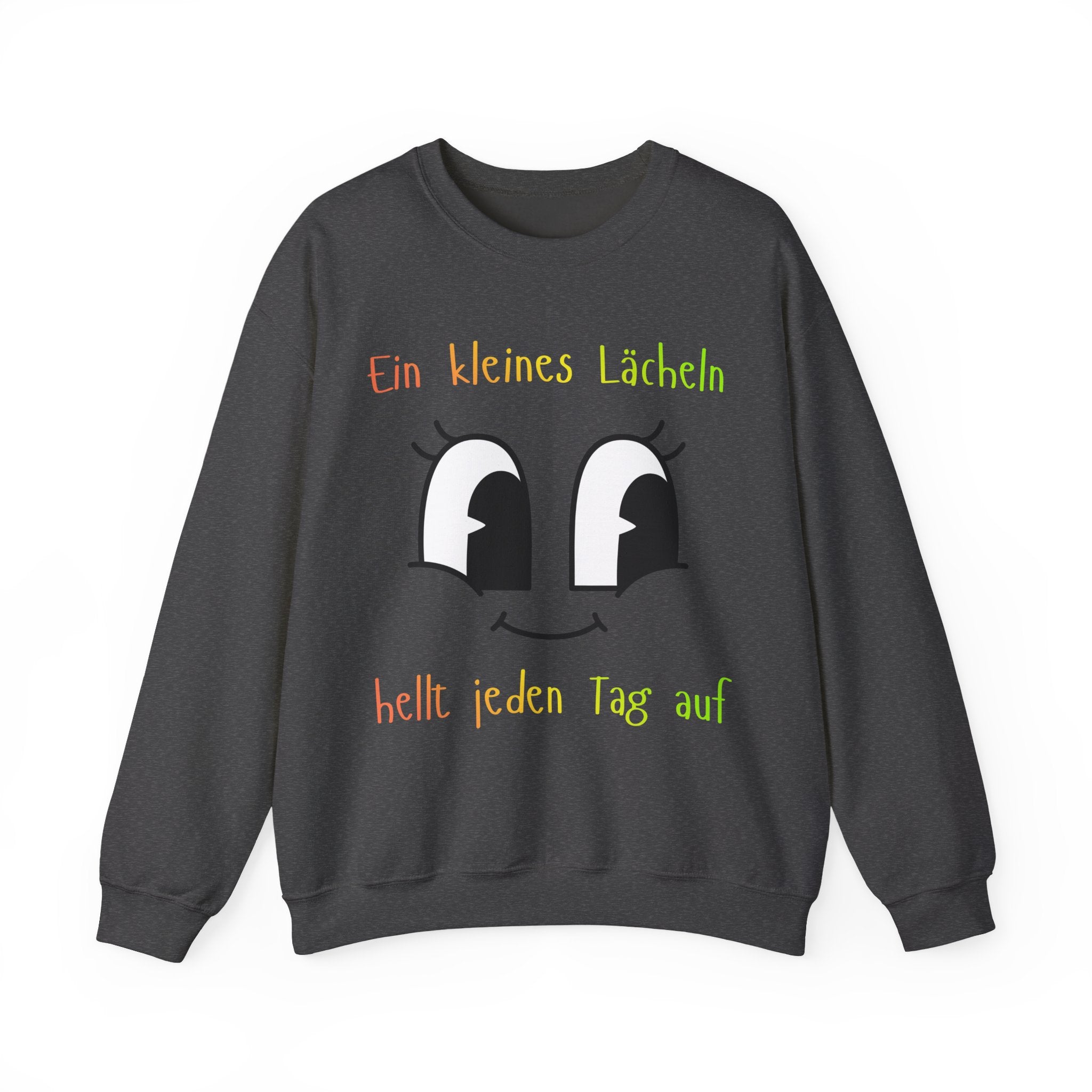 Ein kleines Lächeln hellt jeden Tag auf Sweatshirt – Süßer Spruch Pullover – Gute Laune Geschenk – Motiv mit Gesicht