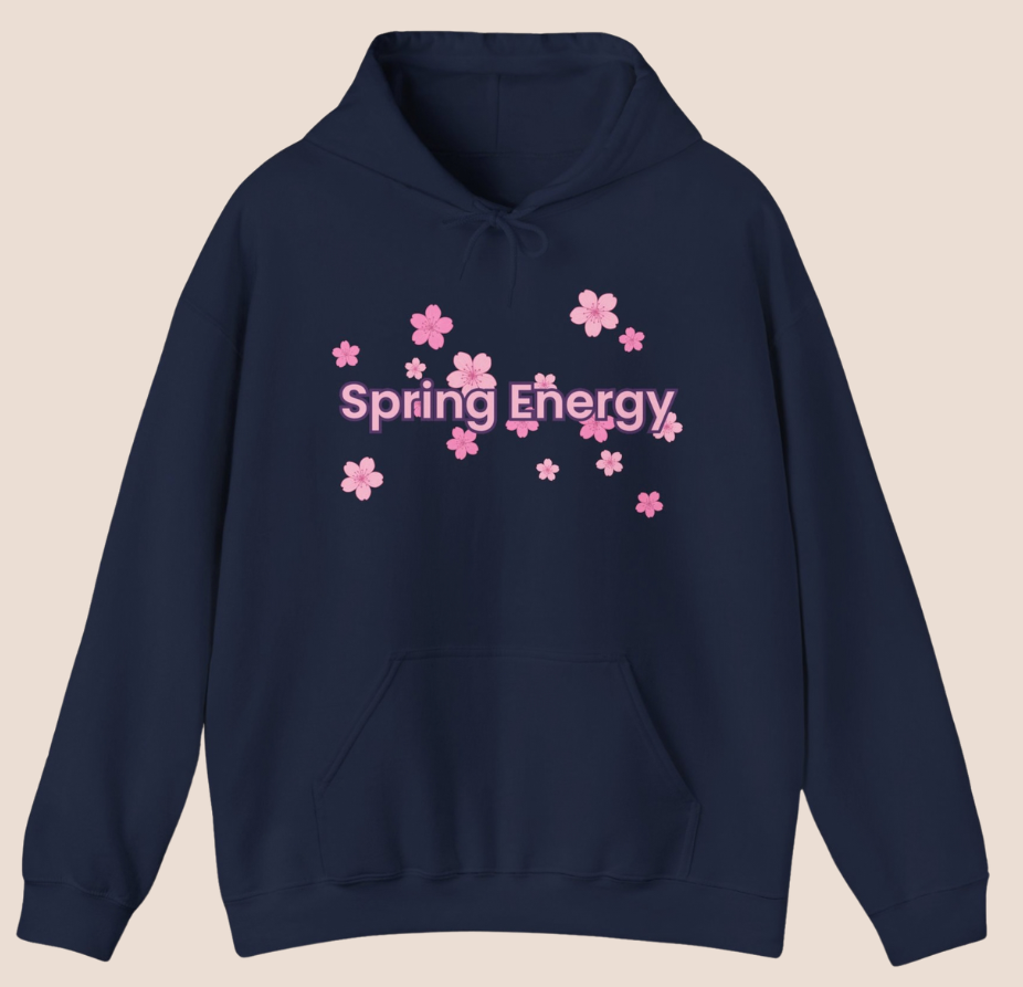 Spring Energy Hoodie – Frühlings Hoodie Unisex | Blumen Hoodie Damen & Herren | Floraler Hoodie mit Kirschblüten | Geschenk für Frühlingsliebhaber