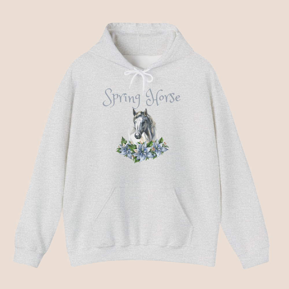 Spring Horse Hoodie – Pferde Hoodie mit Blumen – Frühlings Hoodie für Pferdeliebhaber