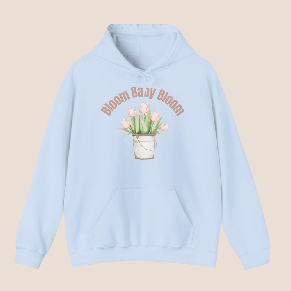Bloom Baby Bloom Hoodie – Tulpen Hoodie Unisex | Frühlings Hoodie Damen & Herren | Blumen Hoodie mit Tulpenmotiv | Geschenk für Blumenliebhaber