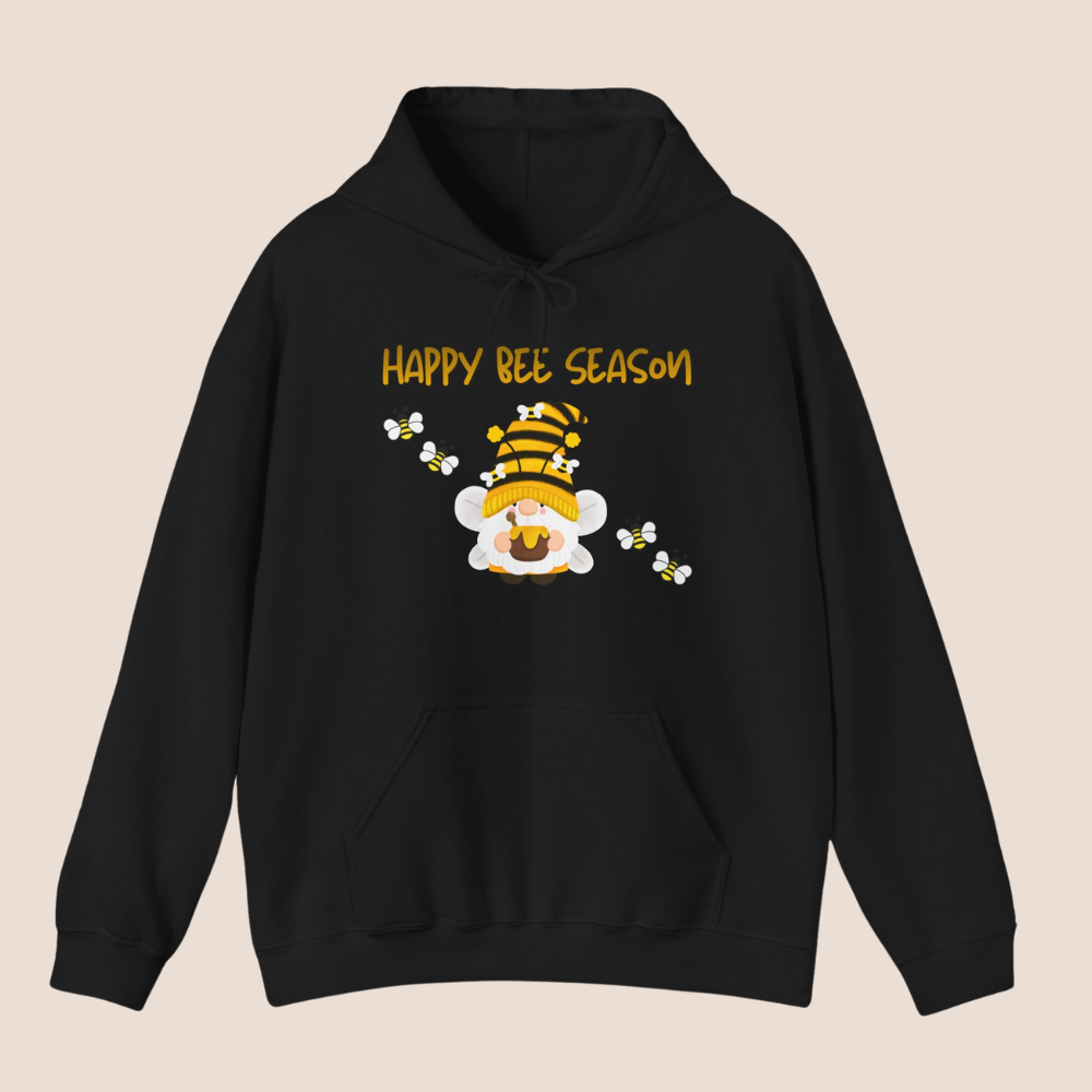 Happy Bee Season Hoodie – Süßer Frühlings Hoodie mit Bienen – Hoodie mit Wichtel Design