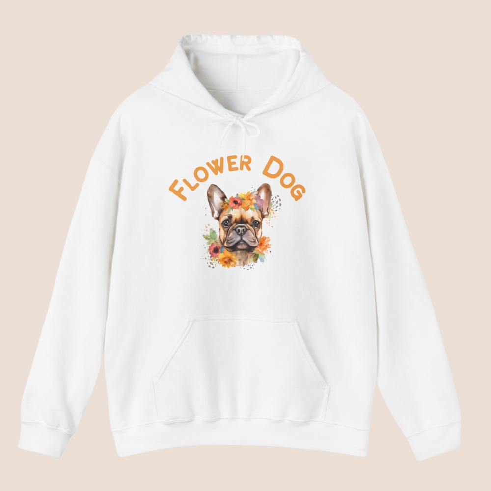 Flower Dog Hoodie – Französische Bulldogge Hoodie – Blumen Hoodie für Hundeliebhaber