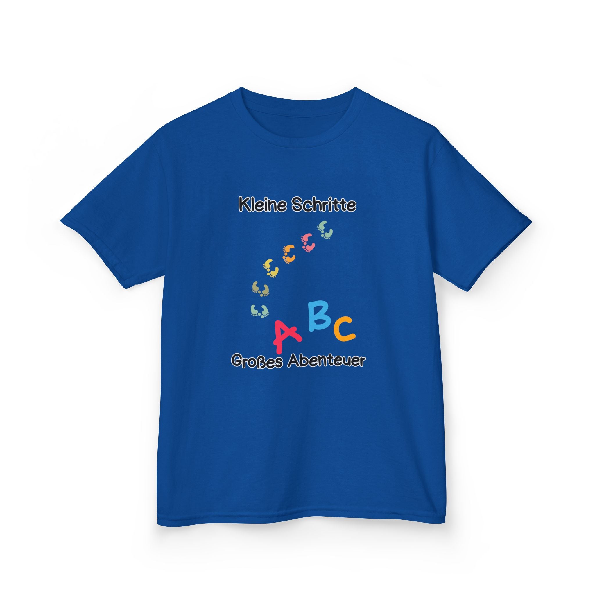 Kleine Schritte Großes Abenteuer Kinder T-Shirt | Einschulung Jungen & Mädchen | Schulstart Shirt ABC
