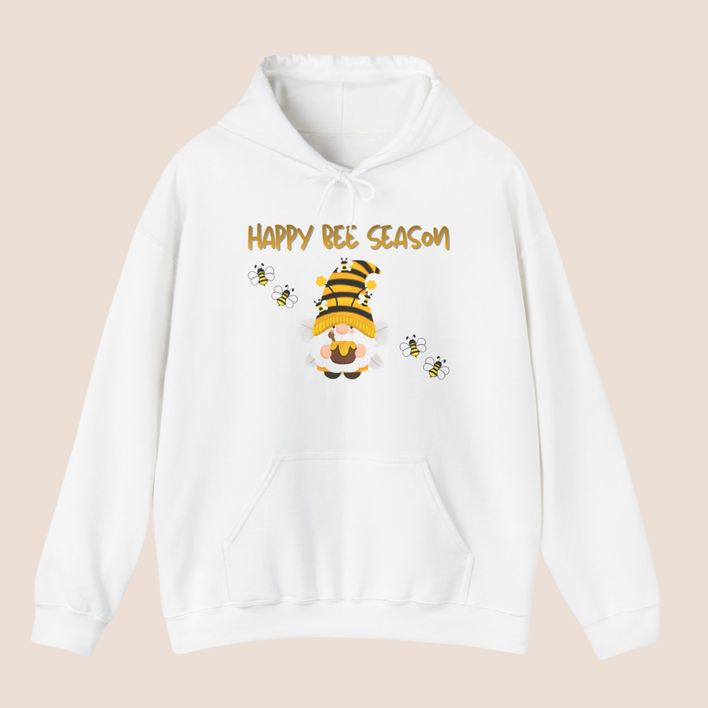 Happy Bee Season Hoodie – Süßer Frühlings Hoodie mit Bienen – Hoodie mit Wichtel Design
