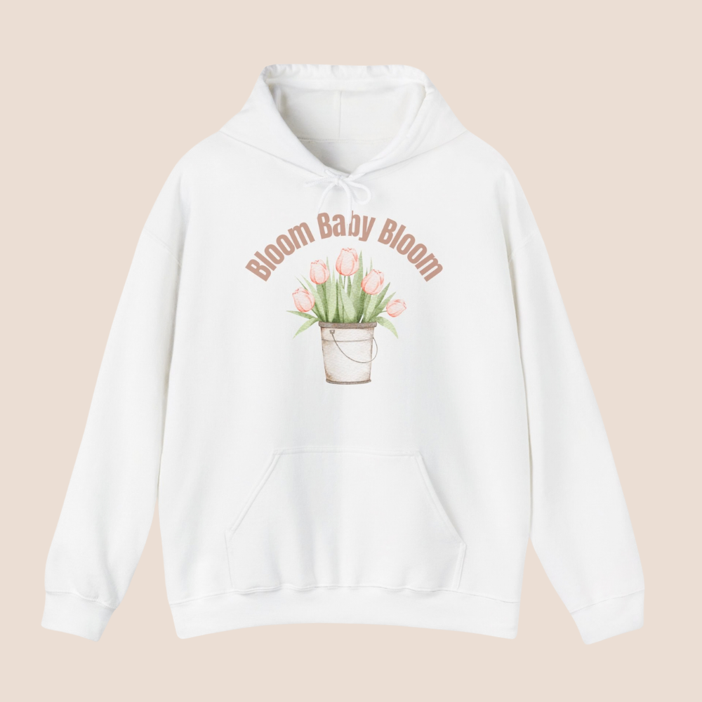 Bloom Baby Bloom Hoodie – Tulpen Hoodie Unisex | Frühlings Hoodie Damen & Herren | Blumen Hoodie mit Tulpenmotiv | Geschenk für Blumenliebhaber