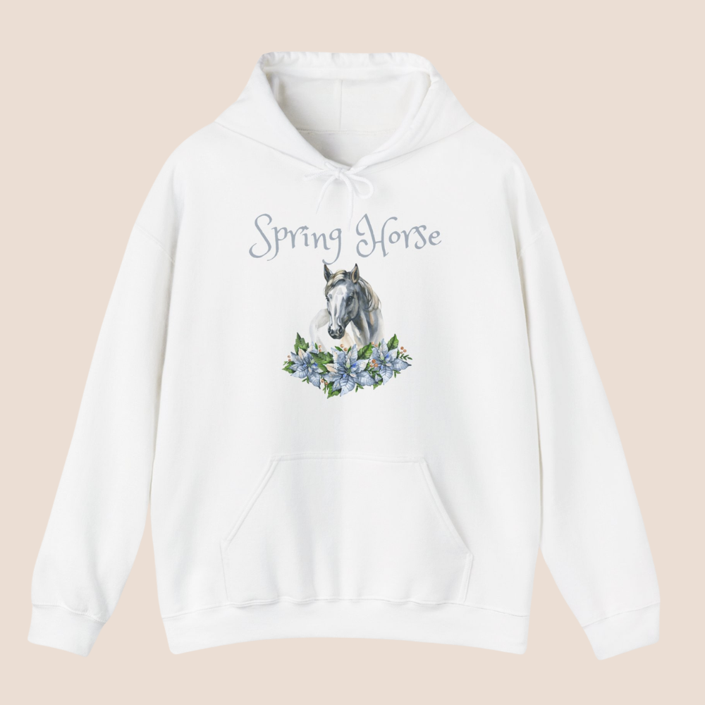 Spring Horse Hoodie – Pferde Hoodie mit Blumen – Frühlings Hoodie für Pferdeliebhaber