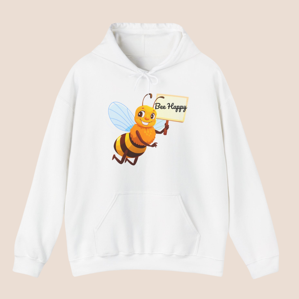 Bee Happy Hoodie – Süßer Bienen Hoodie – Frühlings Hoodie mit niedlicher Biene