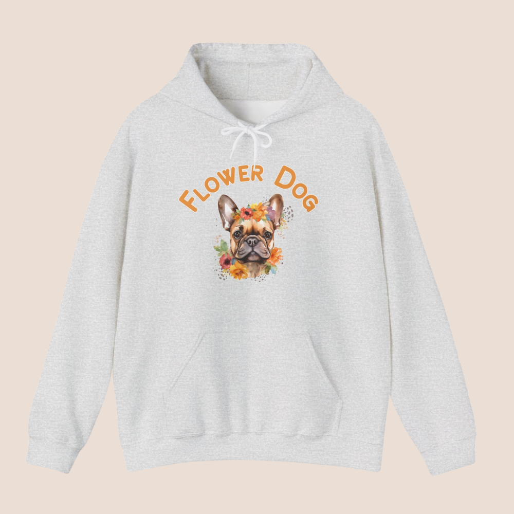 Flower Dog Hoodie – Französische Bulldogge Hoodie – Blumen Hoodie für Hundeliebhaber