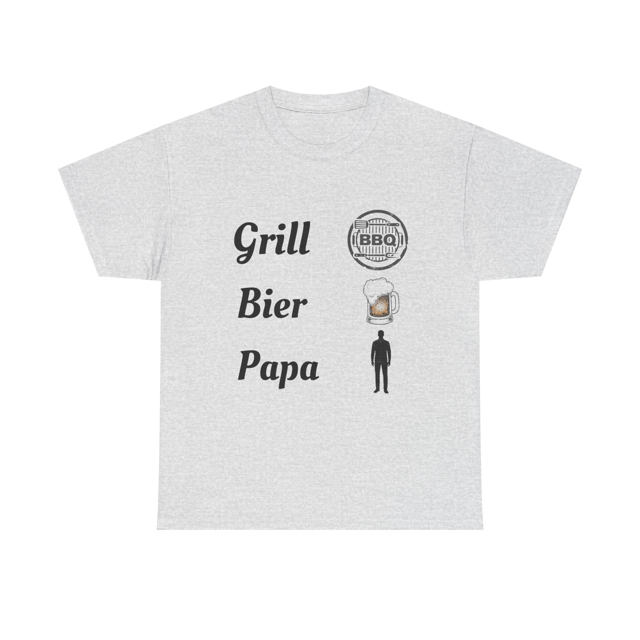 Papa T-Shirt „Grill Bier Papa“ – Lustiges Grillshirt für Väter – BBQ Herren Shirt