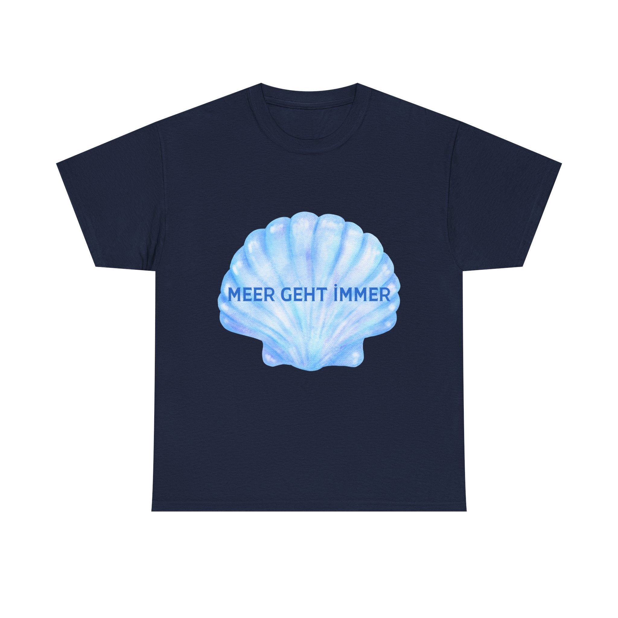 Meer geht immer T-Shirt | Sommer Shirt mit Muschel | Urlaub Meer Strand Shirt Damen Herren