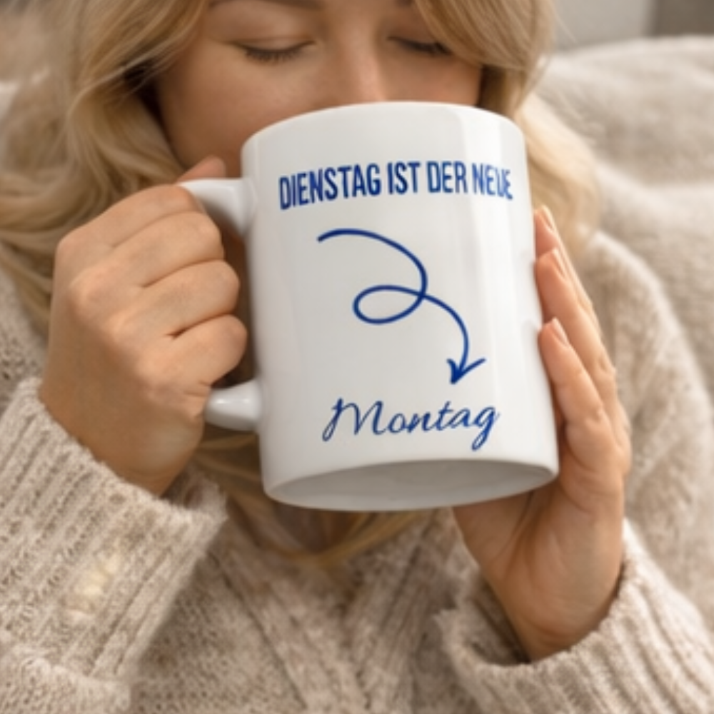 Dienstag ist der neue Montag Tasse – Lustige Kaffee Tasse – Büro Tasse mit Spruch