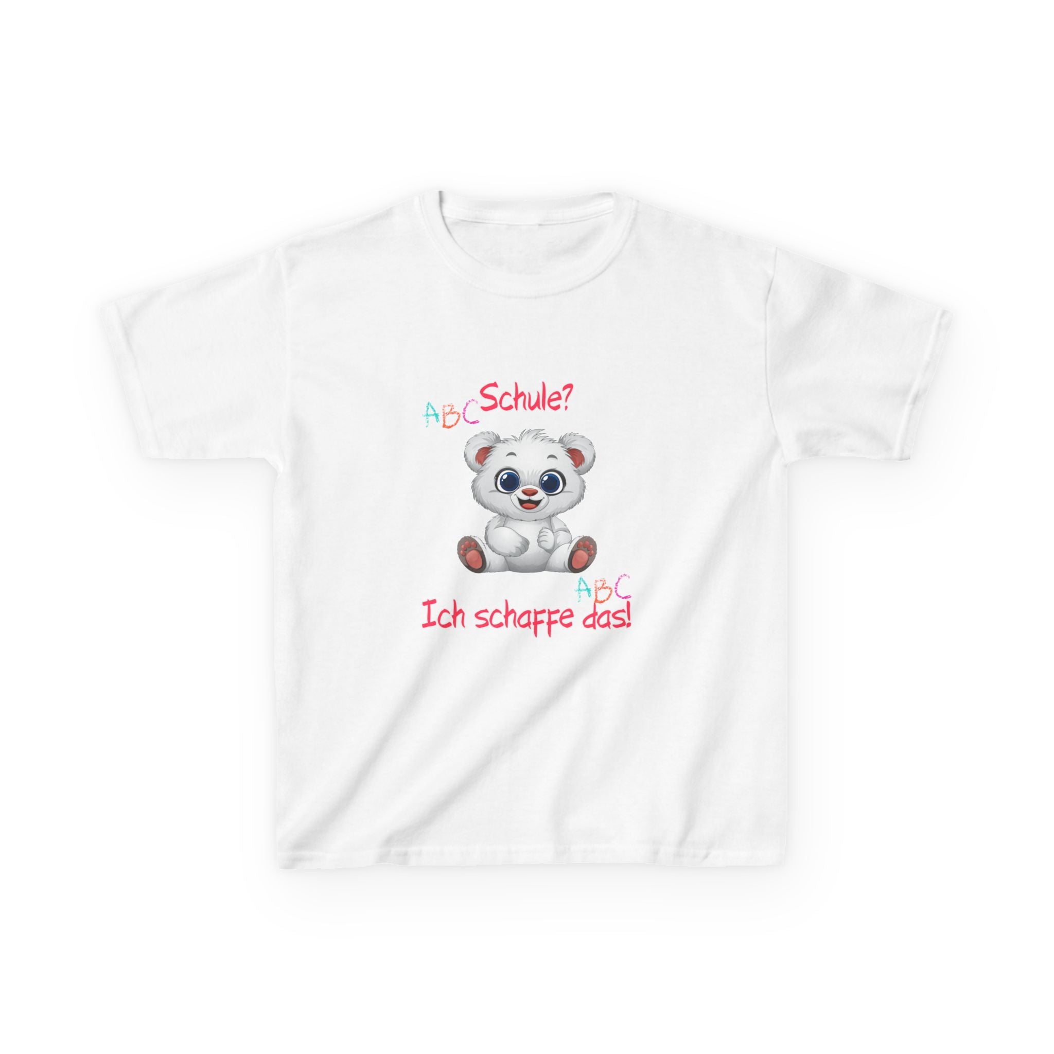 Schule? Ich schaffe das! Kinder T-Shirt | Einschulung Jungen & Mädchen | Süßes Schulstart Shirt mit Bär