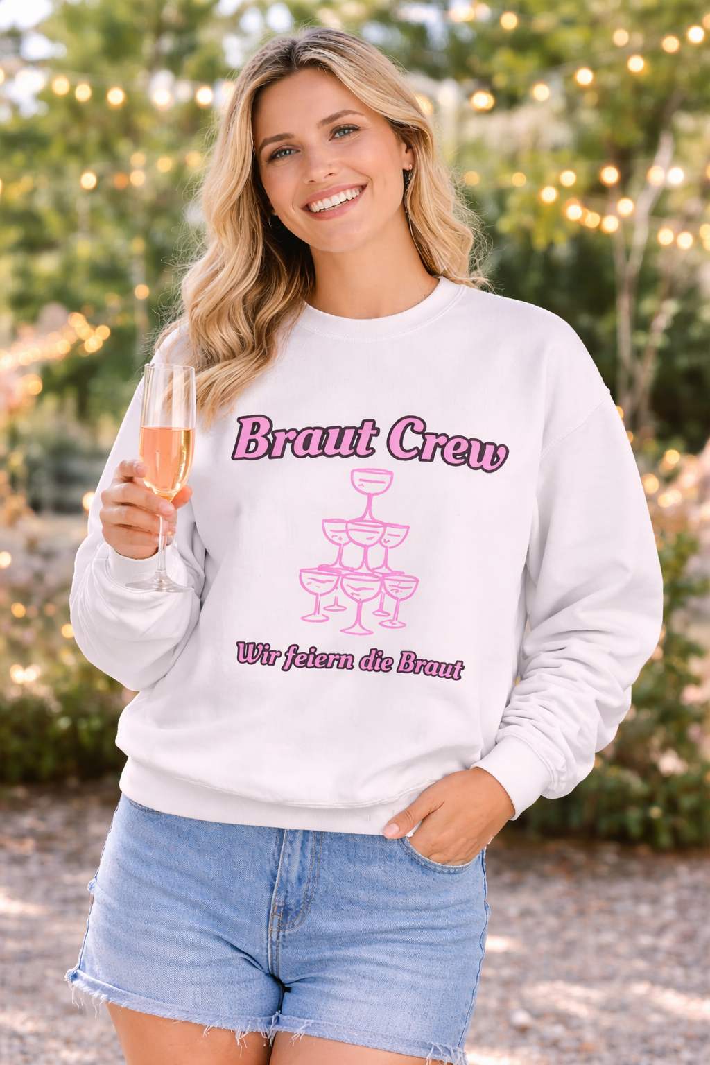 Braut Crew Sweatshirt – Wir feiern die Braut | JGA Pullover Frauen | Junggesellinnenabschied Outfit