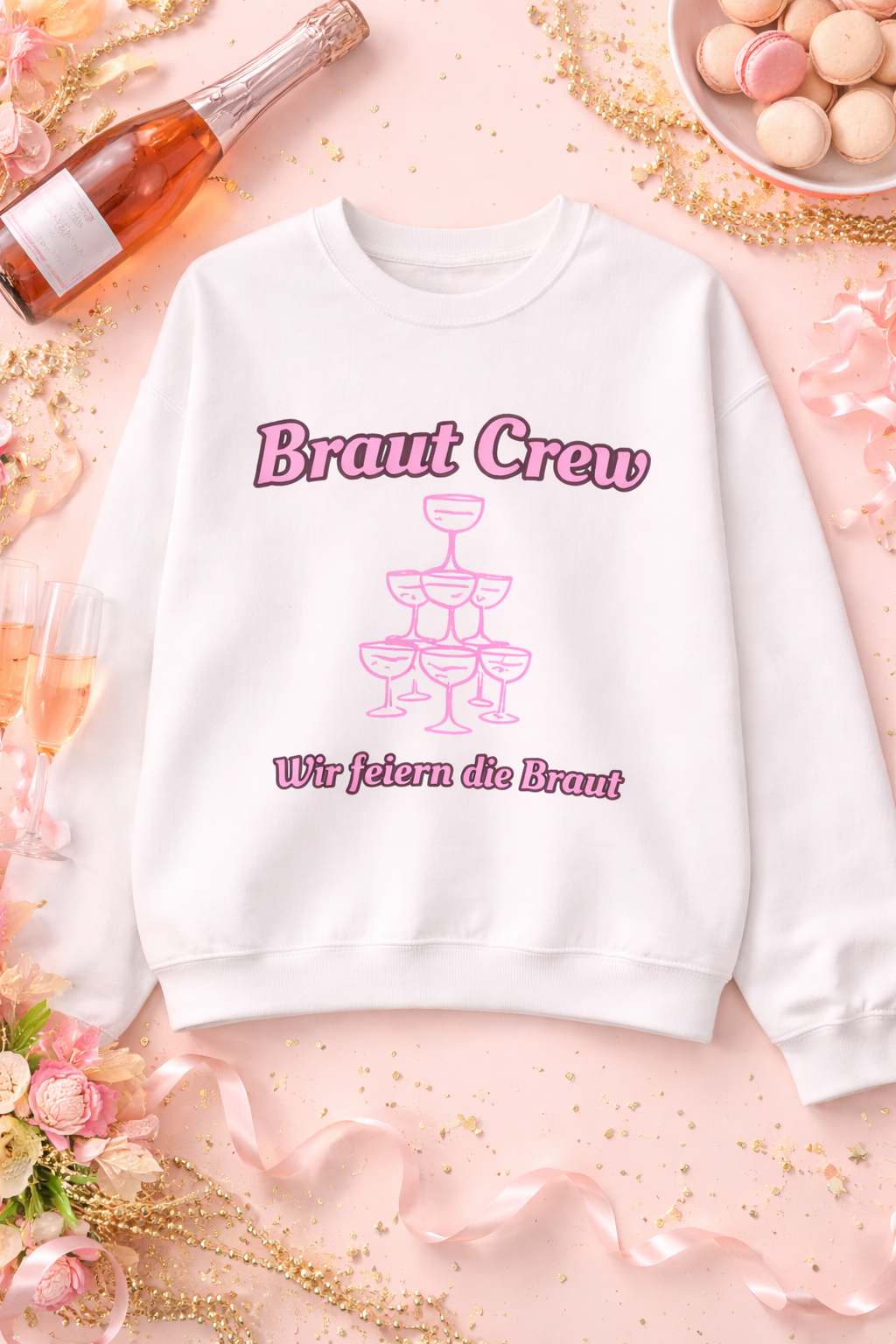 Braut Crew Sweatshirt – Wir feiern die Braut | JGA Pullover Frauen | Junggesellinnenabschied Outfit