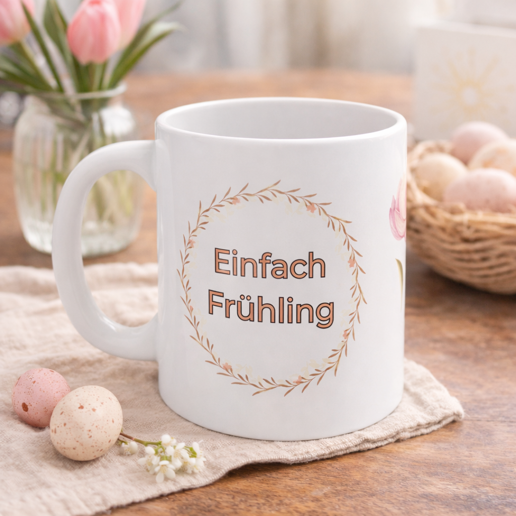 Einfach Frühling Tasse – Frühlingsgeschenk | Blumen Tasse | Ostern Geschenk 330 ml