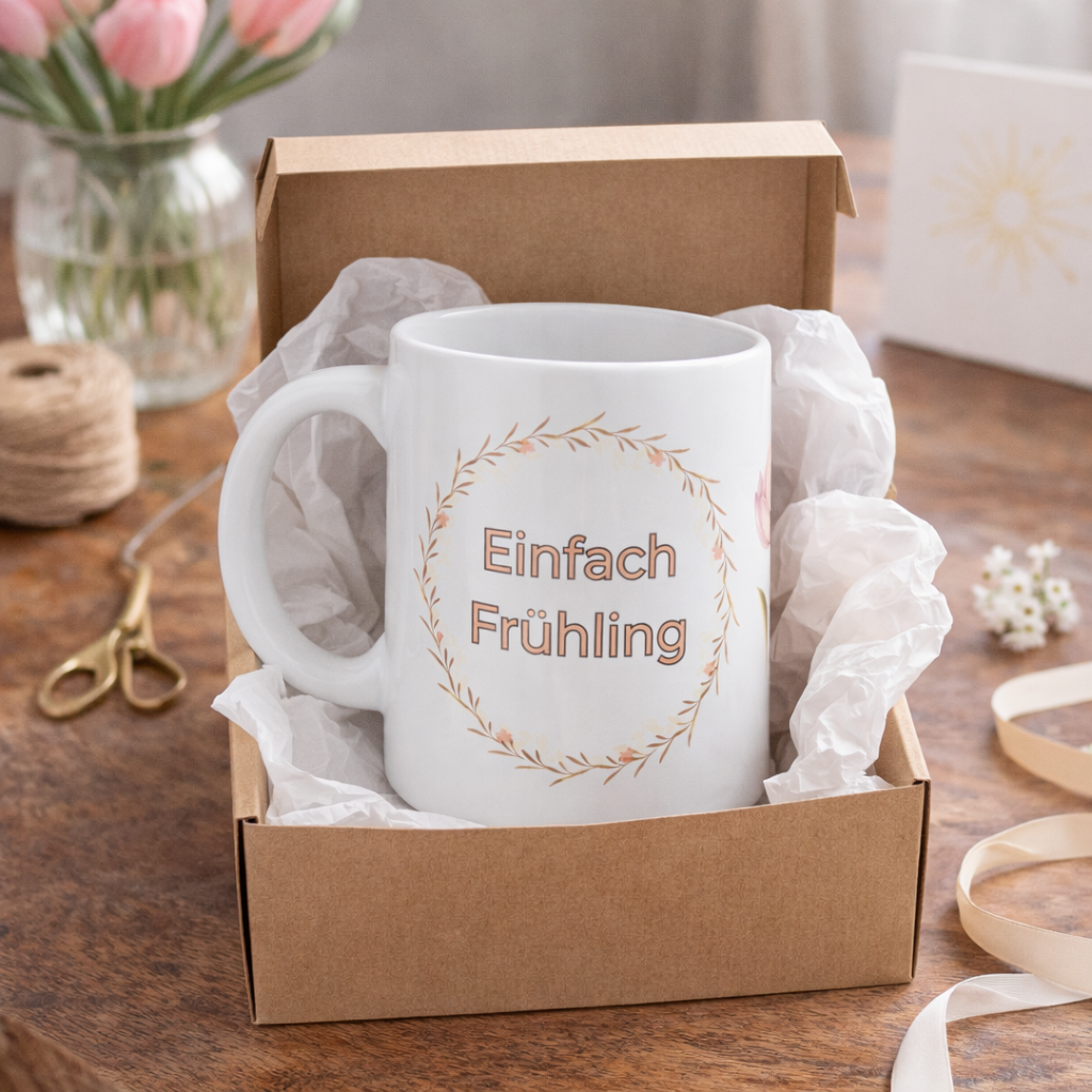 Einfach Frühling Tasse – Frühlingsgeschenk | Blumen Tasse | Ostern Geschenk 330 ml