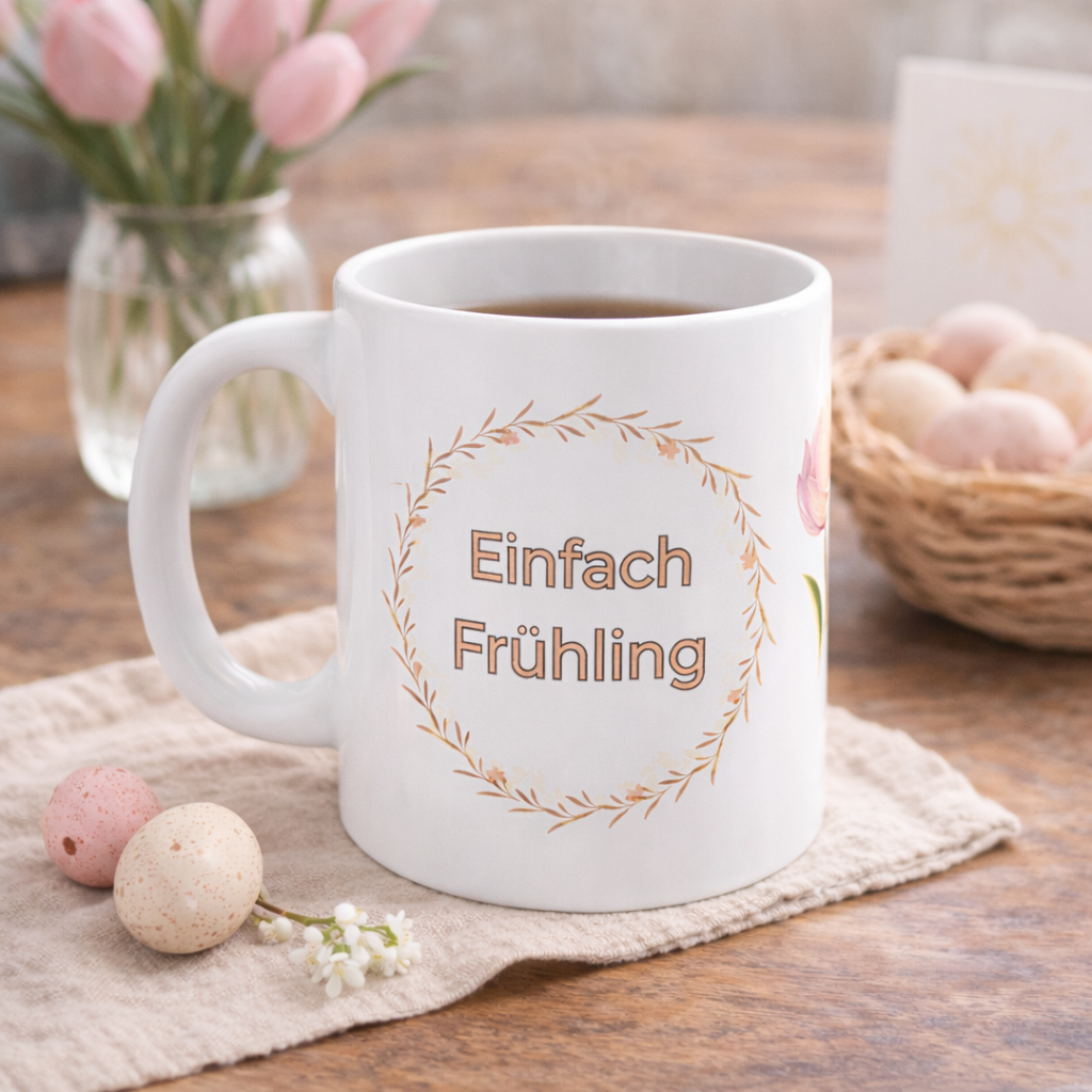 Einfach Frühling Tasse – Frühlingsgeschenk | Blumen Tasse | Ostern Geschenk 330 ml