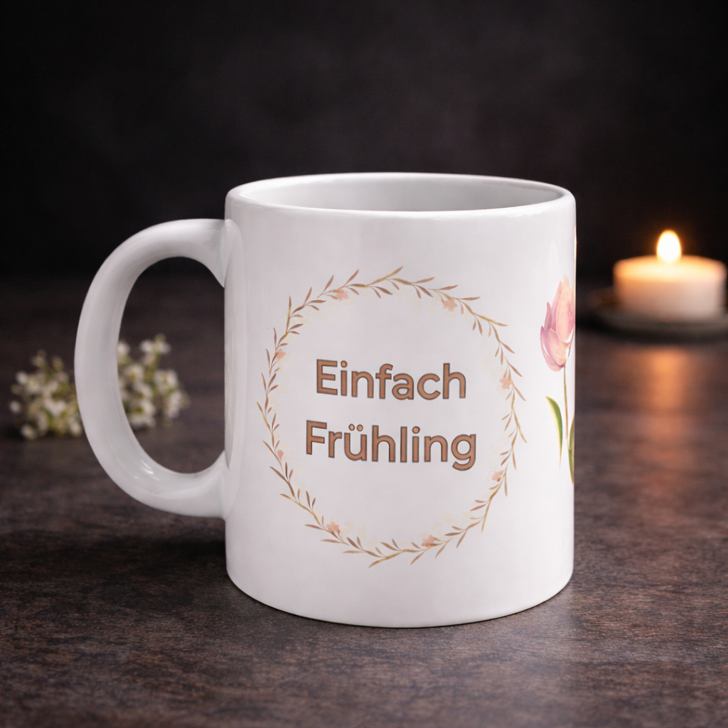 Einfach Frühling Tasse – Frühlingsgeschenk | Blumen Tasse | Ostern Geschenk 330 ml