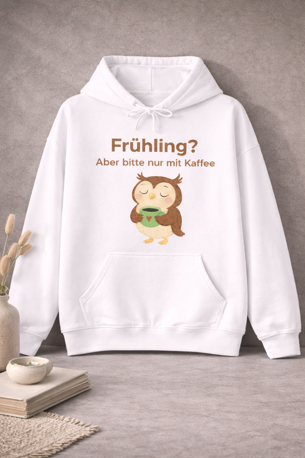 Frühling Aber bitte nur mit Kaffee Hoodie – Lustiger Hoodie Frühling – Kaffee Spruch Hoodie – Geschenk für Kaffeeliebhaber