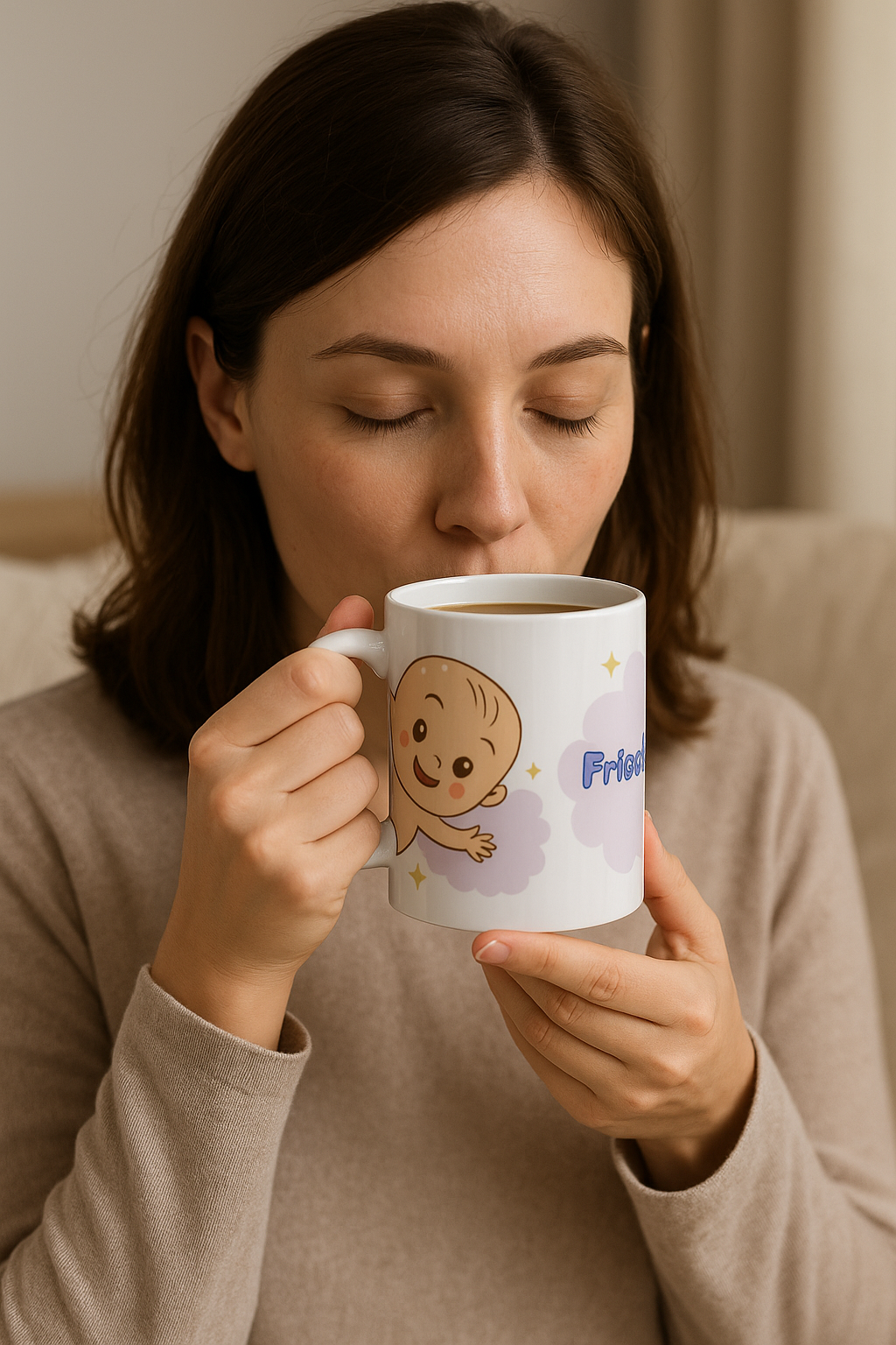 Baby Tasse – Frisch geschlüpft | Geschenk zur Geburt | Lustige Babytasse 330 ml