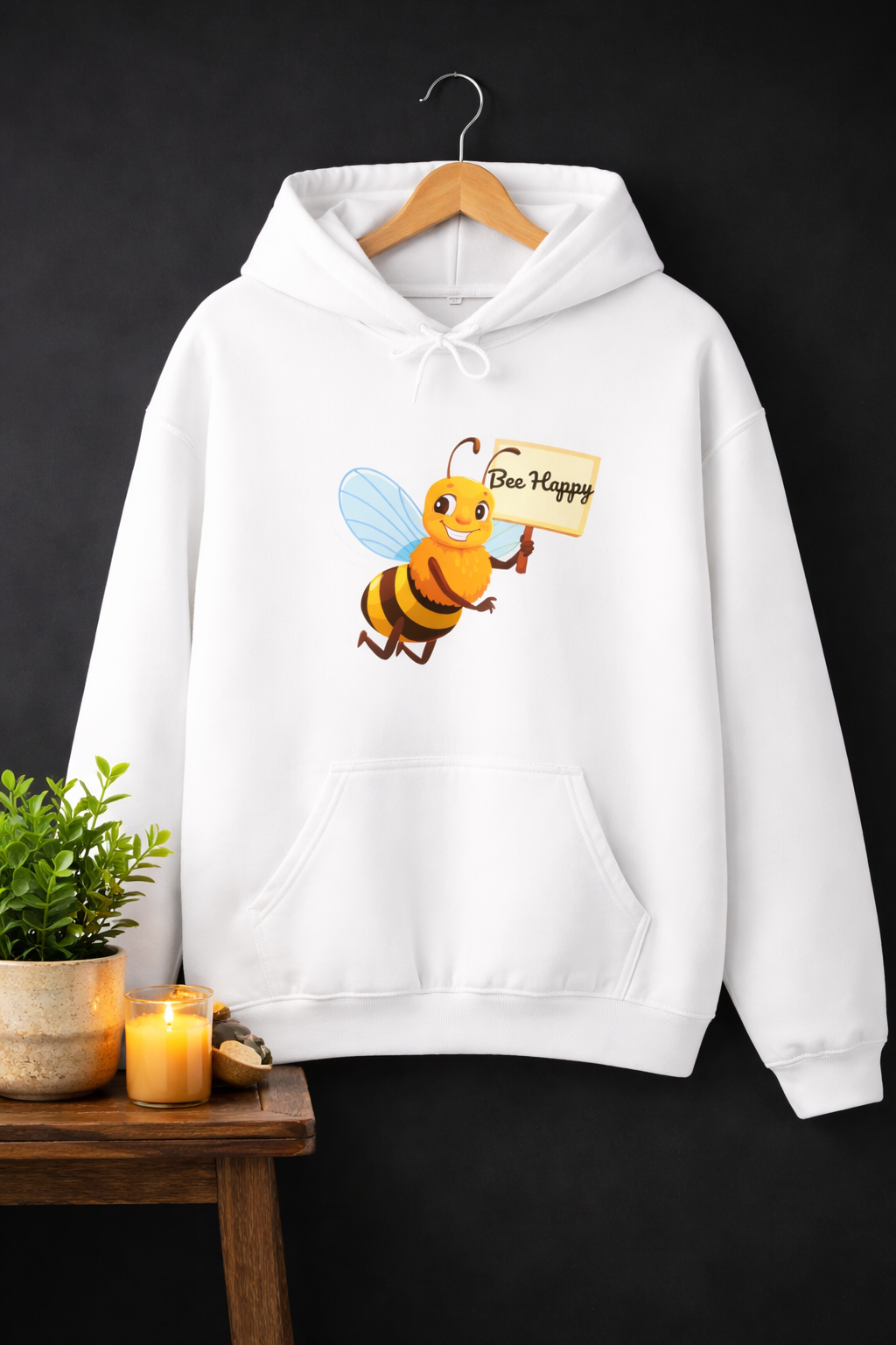 Bee Happy Hoodie – Süßer Bienen Hoodie – Frühlings Hoodie mit niedlicher Biene