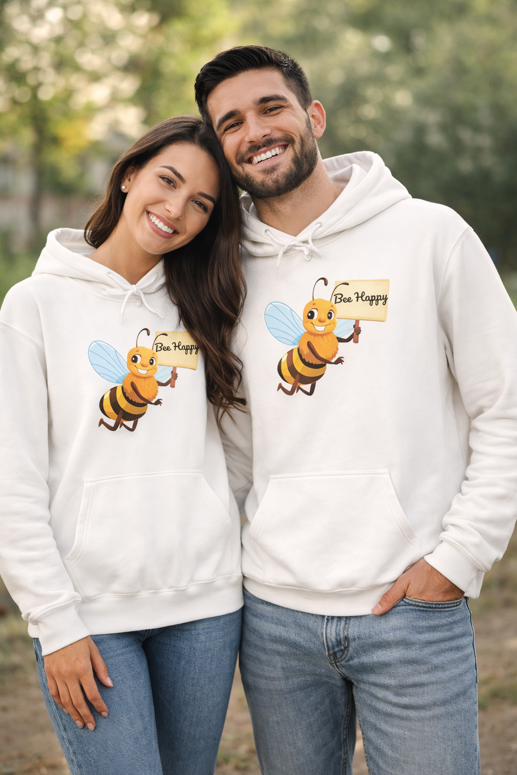 Bee Happy Hoodie – Süßer Bienen Hoodie – Frühlings Hoodie mit niedlicher Biene
