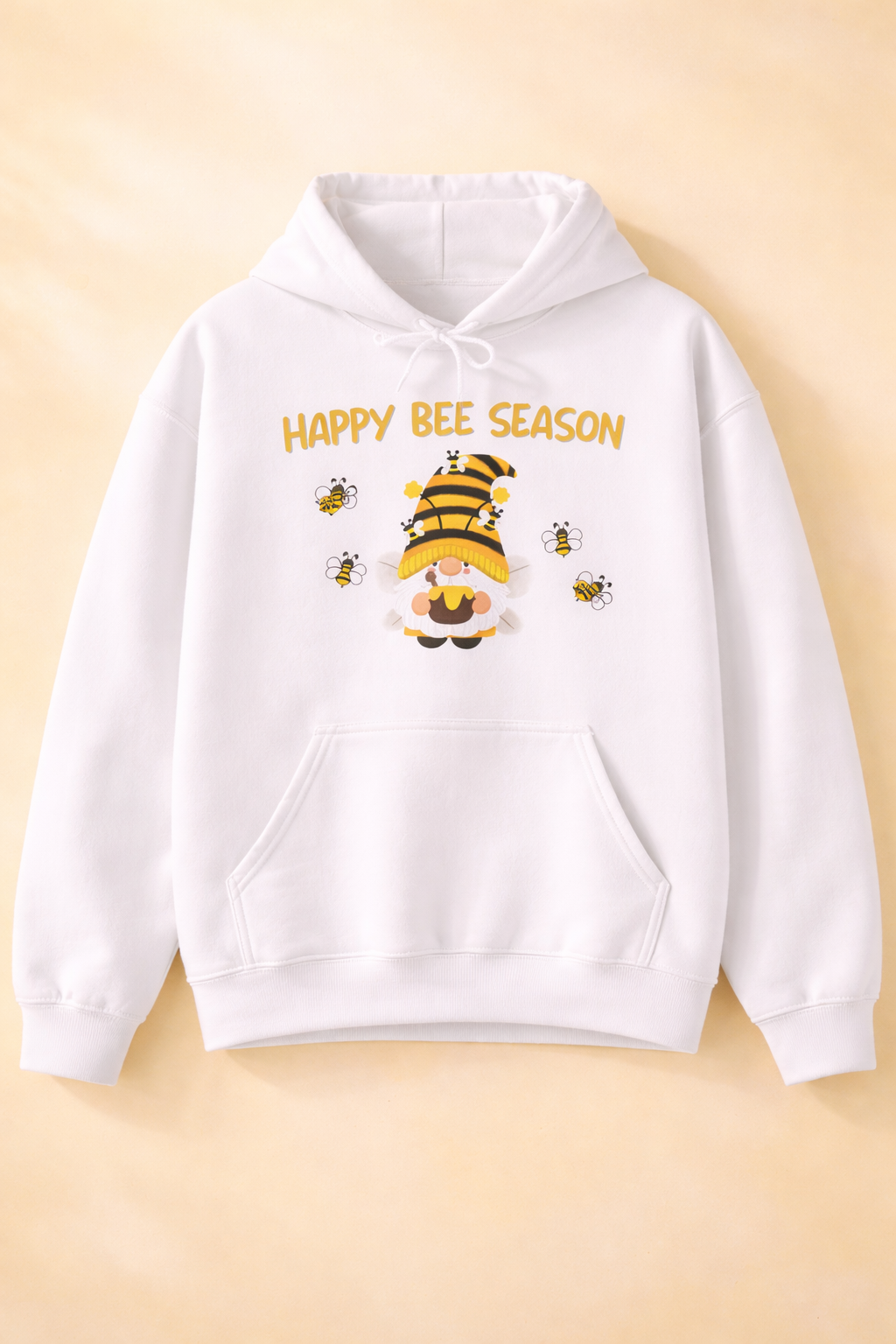 Happy Bee Season Hoodie – Süßer Frühlings Hoodie mit Bienen – Hoodie mit Wichtel Design