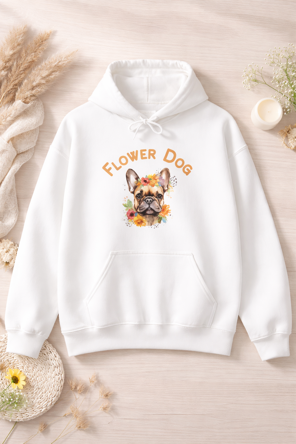 Flower Dog Hoodie – Französische Bulldogge Hoodie – Blumen Hoodie für Hundeliebhaber